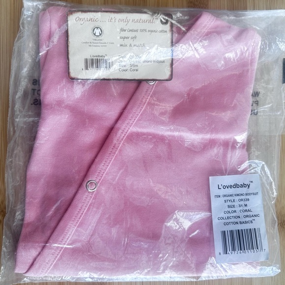 L'ovedbaby Other - L'ovedbaby Coral Organic Cotton Bodysuit Size 3-6 Months